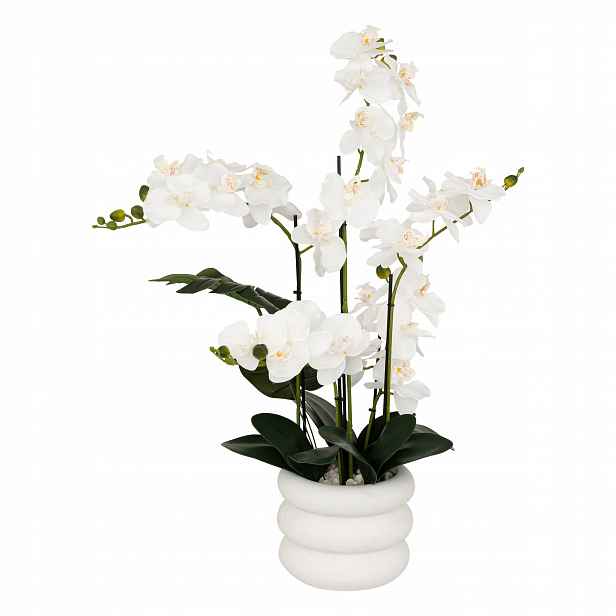 Umělá orchidej Mick v keramickém květináči, 80 cm