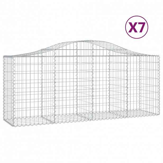 vidaXL Klenuté gabionové koše 7 ks 200x50x80/100 cm pozinkované železo
