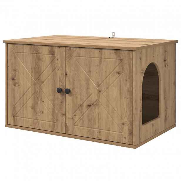 vidaXL Kočičí dům Dub artisan 85 x 55 x 50,5 cm Kompozitní dřevo