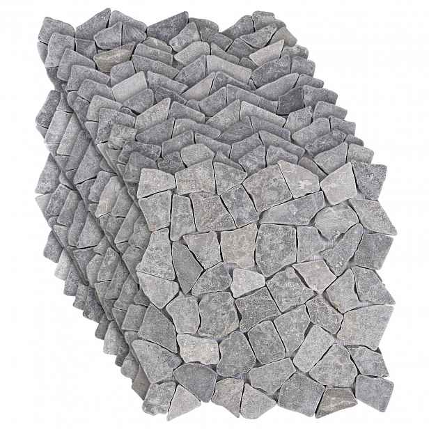 vidaXL Mozaikové dlaždice Světle šedá 30 x 30 cm Mramor