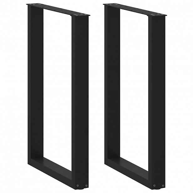 vidaXL Nohy barového stolu ve tvaru U, 2 ks, černé, 60 x (90-91) cm, ocel