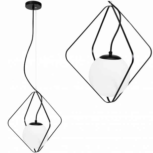 Závěsná Lampa Koule Bílá Černá Stropní Jednoduchá Loftová Moderní E27