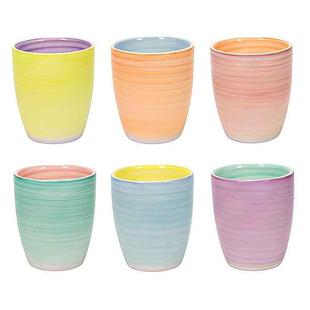 HIT Hrnky na kávu cappuccino sada 6 ks 350 ml PASTEL HT-24326207