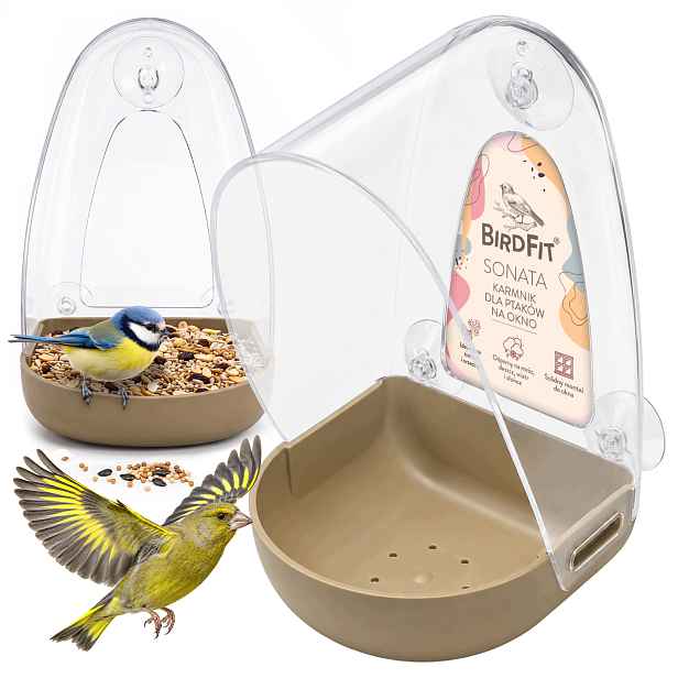 Krmítko Pro Ptáky Na Okno Na Zrno Ořechy Slunečnice Birdfit Sonata