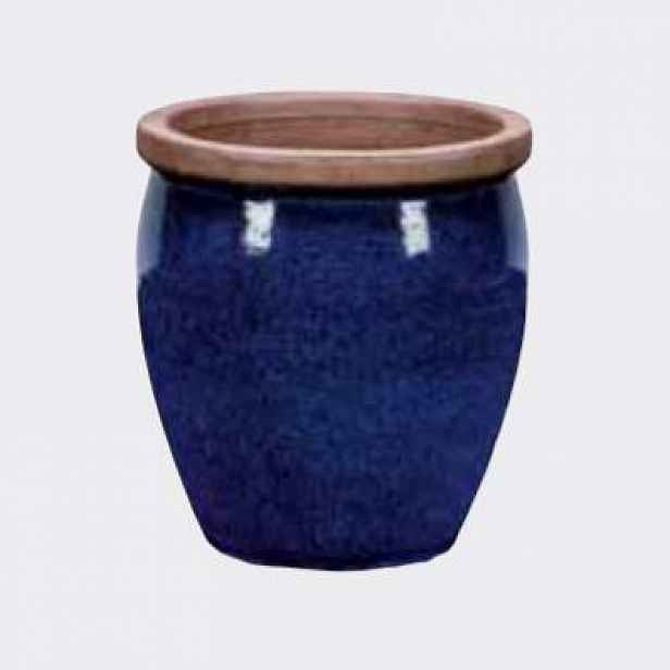 Květináč BONN hnědý lem keramika modrá 38cm