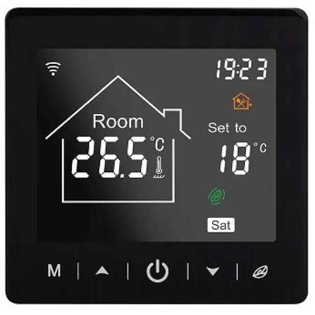 Termostat pro elektrické vytápění 230V M2.716 Wifi černý