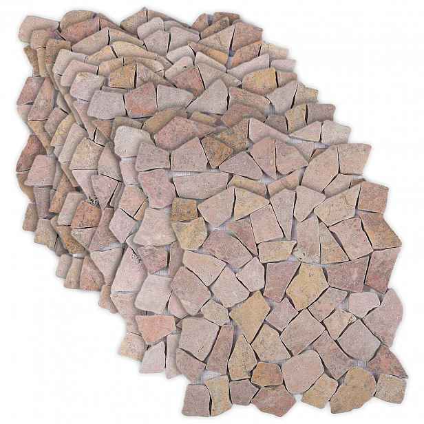 vidaXL Mozaikové dlaždice Červená 30 x 30 cm Mramor