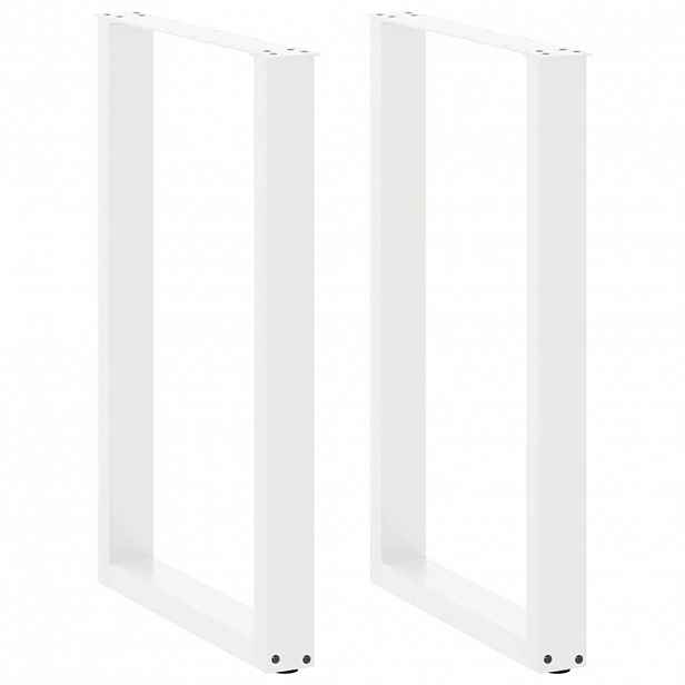 vidaXL Nohy barového stolu ve tvaru U, 2 ks, bílé, 60 x (90-91) cm, ocelové