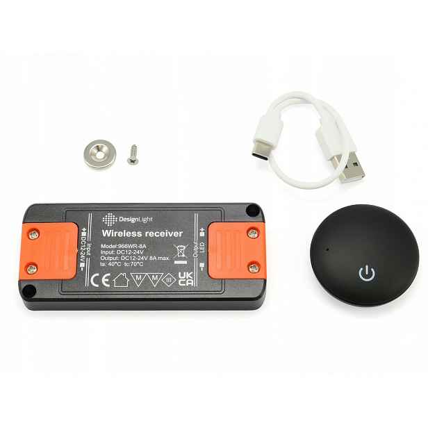Vypínač Dálkový Stmívač Malý Estetický Led Rf 10m 96W 12V