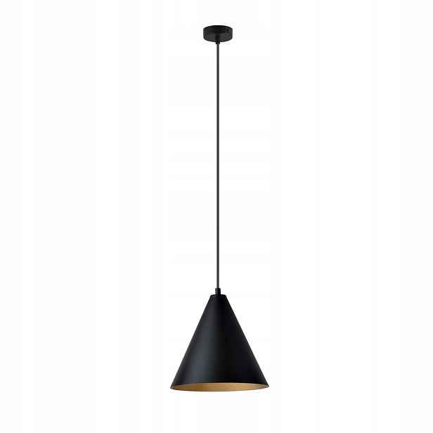 Závěsná bodová lampa černá zlatý kužel nad stůl moderní 24 cm Emibig