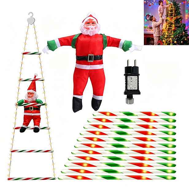 Vánoční žebříkové lampy, schodišťové lampy Santa Claus