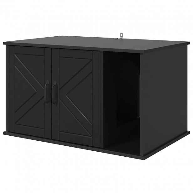 vidaXL Kočičí dům Černá 85 x 55 x 50,5 cm Kompozitní dřevo