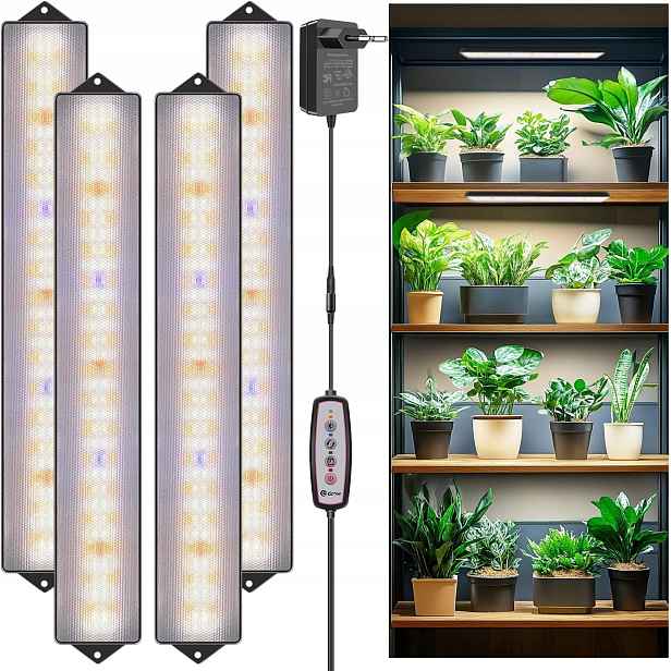 Led Lampa Pro Rostliny Full Spectrum 420 Diod 4 Ramena Časovač 4/8/12/16H
