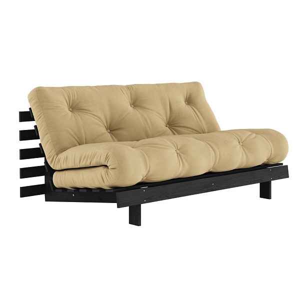 Rozkládací pohovka v hořčicové barvě 160 cm Roots Black Night – Karup Design