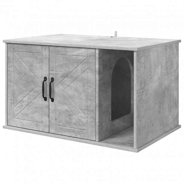 vidaXL Kočičí dům Beton 85 x 55 x 50,5 cm Kompozitní dřevo