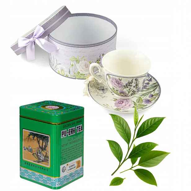 Dárková sada porcelánový šálek čaj Pu-Erh