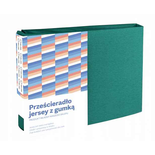 Prostěradlo Jersey S Gumičkou 200X220 Smaragdová Bavlna Hustá Matná