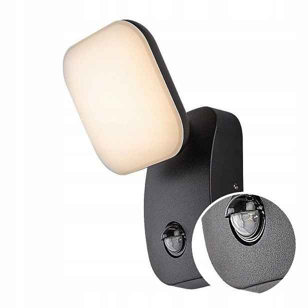 Venkovní lampa Nástěnné svítidlo Led pohybový senzor 12W 3000K Černá Odiel Rabalux