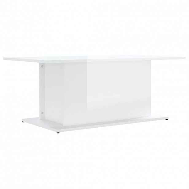 vidaXL Konferenční stolek bílý lesklý 102x55,5x40 cm kompozitní dřevo