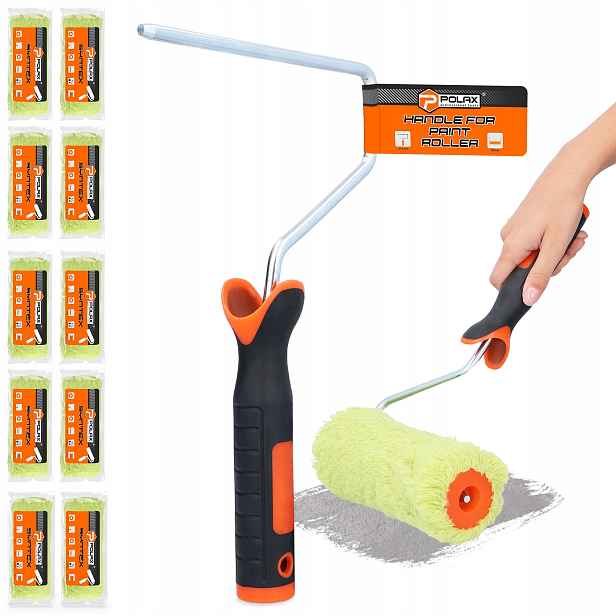 10 x Malířský Váleček 18 cm Zásoba Váleček Sada Malování Rukojeť Válce Uch H0-P