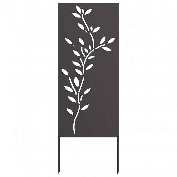 vidaXL Soukromí na zahradě Černá 50 x 140 cm Studeně válcovaná ocel