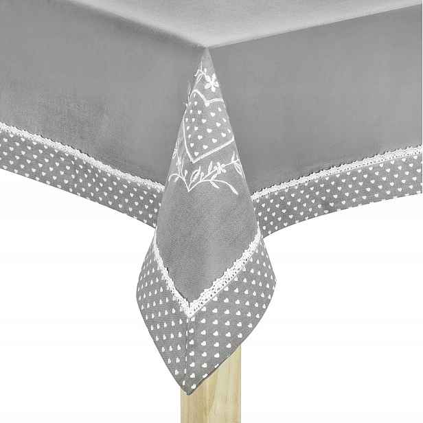 Ubrus 140 cm x 280 cm obdélníkový barva šedá