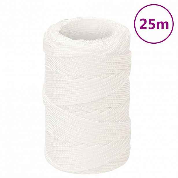 vidaXL Lodní lano celobílé 2 mm 25 m polypropylen
