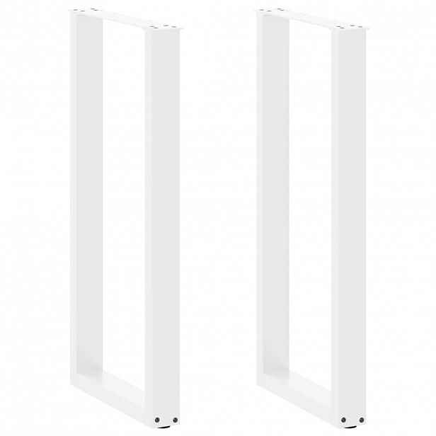 vidaXL Nohy barového stolu ve tvaru U, 2 ks, bílé, 40 x (100-101) cm, ocel