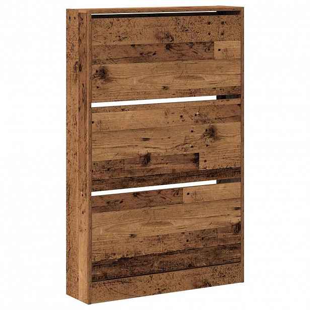 vidaXL Skříň na obuv 80 x 21 x 125,5 cm Kompozitní dřevo Staré dřevo