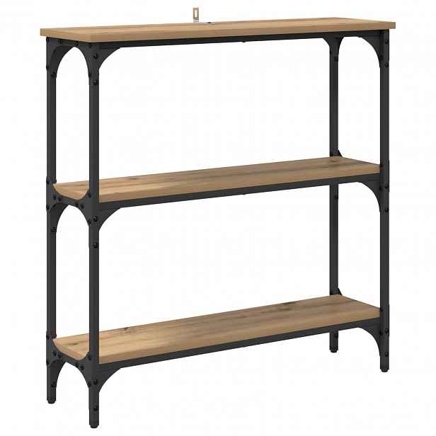 vidaXL Konzolový stolek Artisanový dub 75 x 22,5 x 75 cm