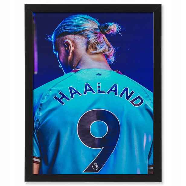 Erling Haaland Manchester City obraz v rámečku fotbal 70x50 cm