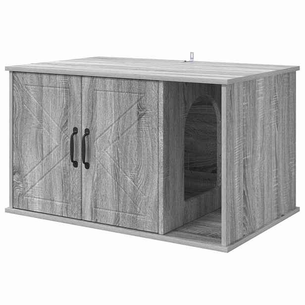 vidaXL Kočičí dům Šedý Sonoma 85 x 55 x 50,5 cm Kompozitní dřevo