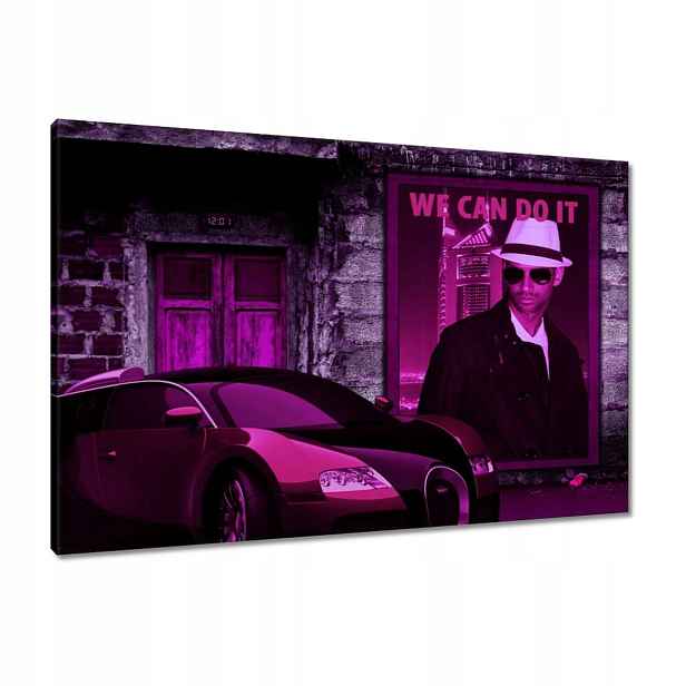 Fialové obrazy Bugatti 90x60