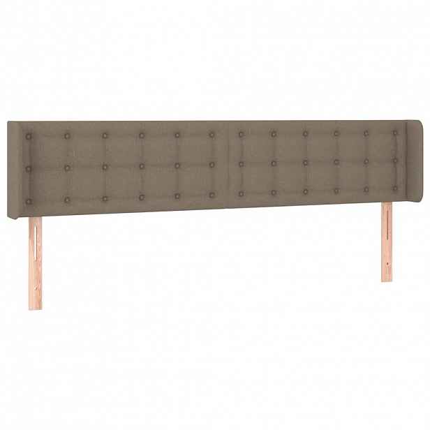 vidaXL Čelo postele typu ušák taupe 203 x 16 x 78/88 cm textil
