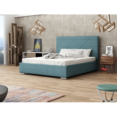 Čalouněná postel SOFIE 5 160x200 cm, modrá látka