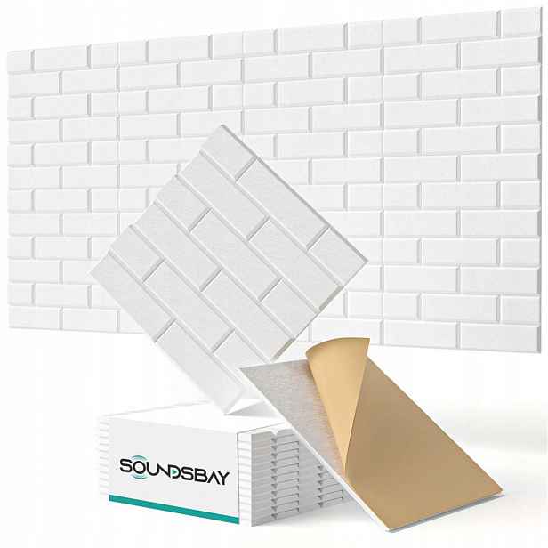 Samolepicí Akustické Panely Cihla Design Bílé Pro Nahrávací Studio
