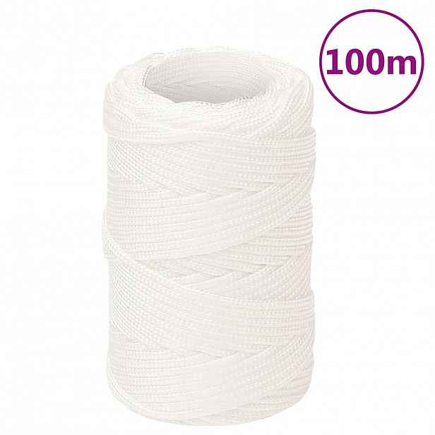 vidaXL Lodní lano celobílé 2 mm 100 m polypropylen