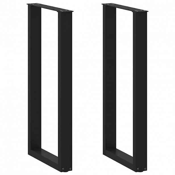 vidaXL Nohy barového stolu ve tvaru U, 2 ks, černé, 50 x (100-101) cm, ocel