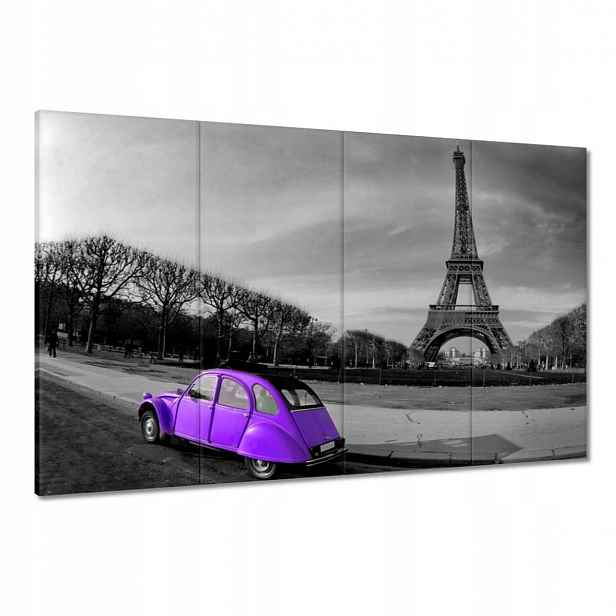 Obrazy 120x80 Fialové autíčko v Paříži