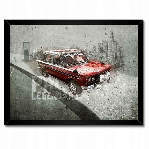 Plakáty v rámu 40x30 Červený Velký Fiat 125p