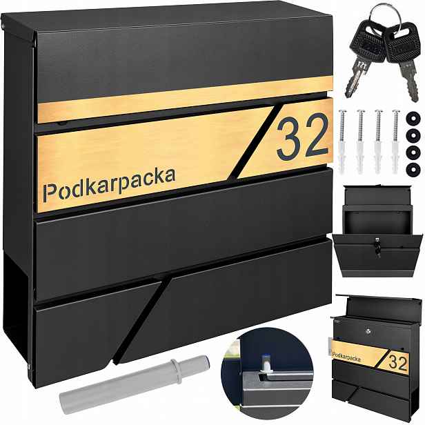 Poštovní Schránka Na Korespondenci S Číslem Laminát Ocel Kartáčovaná