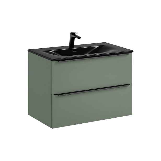 Comad Závěsná skříňka Sombra Green Sky se zápustným umyvadlem a baterií 80 cm reed green