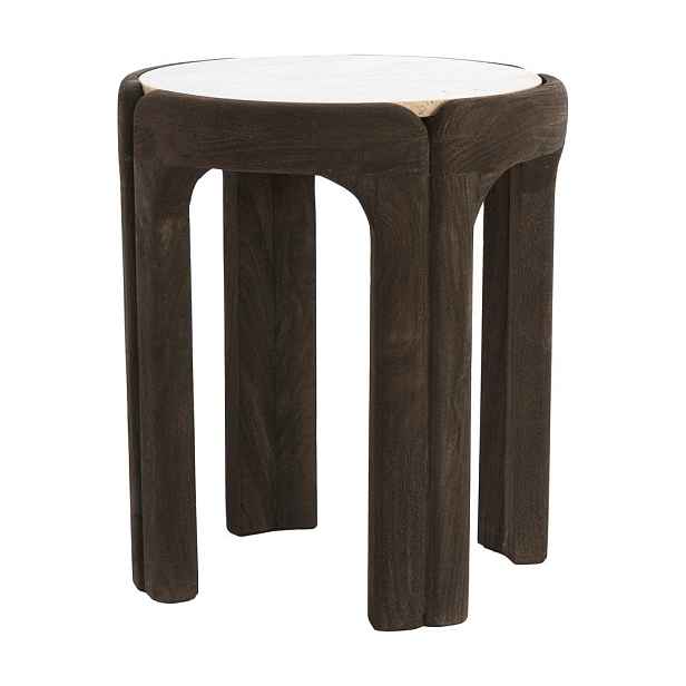 Kulatý odkládací stolek s deskou z kamene ø 45 cm Ali – Light & Living