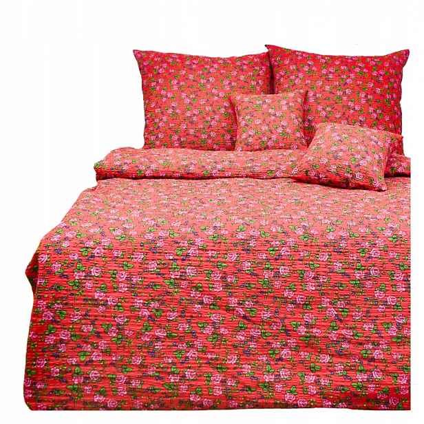Sada Povlečení Kůra 140x200 1x70/80 Růžičky Horalské červené Elegantní