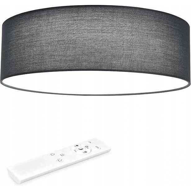 Stropní Led lampa stropní svítidlo s stínítkem, šedá, 32 cm, ovládaná dálkovým ovladačem