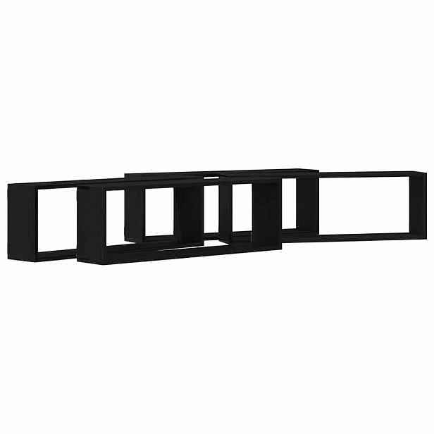 vidaXL Nástěnné poličky 4 ks Černý dub 80 x 15 x 26 cm