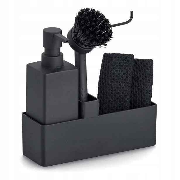 Zeller Organizér na mytí nádobí, plast, černá 20,2x7x20cm