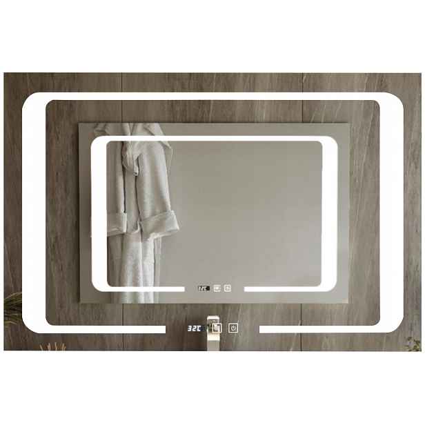 Zrcadlo Koupelnové Obdélníkové Podsvícené Led Bezrakmové 90x60 Minor