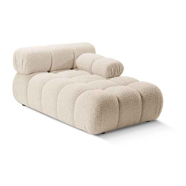 Béžový modul pohovky z textilie bouclé (pravý roh) Bellis – Micadoni Home