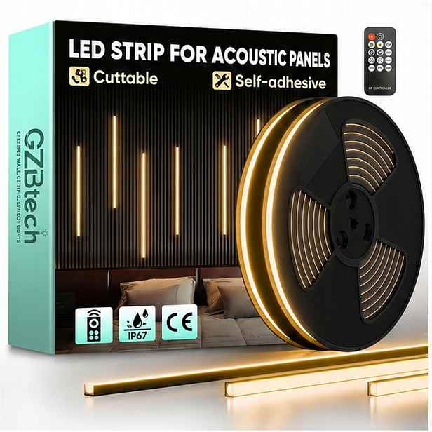 Led pásek GZBtech pro akustické panely 10 m 3000K IP67 dálkový ovladač